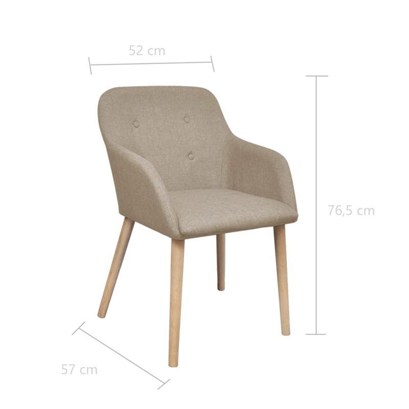 Fauteuil rembourré en tissu capitonné Bastow, Beige