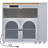 Rolling Kitchen Island With Extended Table, Kitchen Island On Wheels With Led Lights,power Outlets And 2 Fluted Glass Doors, Kitchen Island With A Storage Compartment And Side 3 Open Shelves, Grey-1504491551