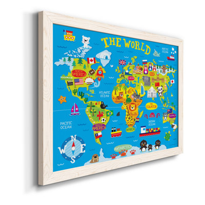 Carte du monde - cadre photo, impression sur toile