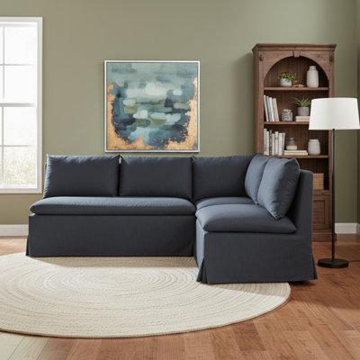Crampton 3 - Piece Performance Fabric Down Fill Slipcover Dining Banquette