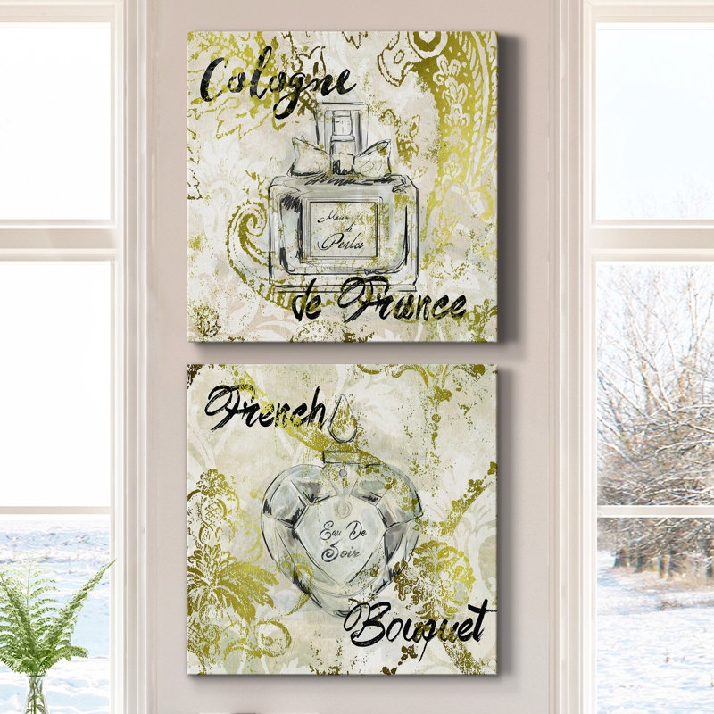 " Cologne De France " 2 - Pieces, 32" H x 64" W x 1" D, Wrapped Canvas