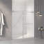 Porte de douche coulissante double sans cadre de 56 à 60 po x H 70 po, verre trempé clair de 5/16 po (8 mm) de large épaisseur, couche facile à nettoyer, avec tampon-123117929