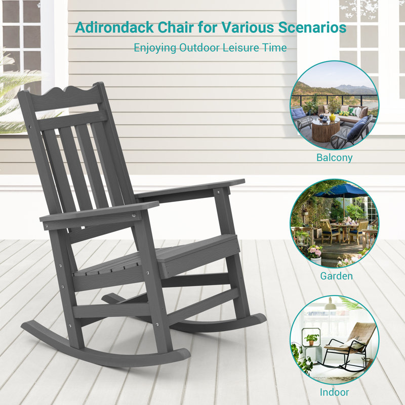 Chaise Adirondack à bascule HiPS, Gris