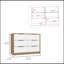 Commode 4 tiroirs Kaia, plateau supérieur - pin / blanc