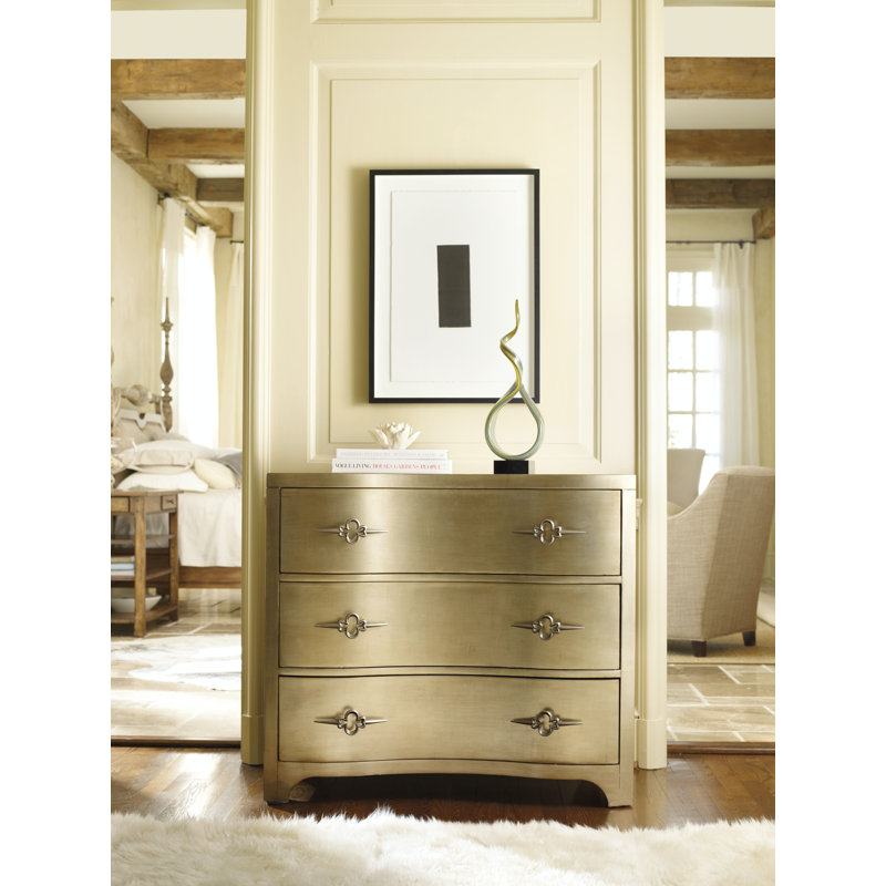 Sanctuary Three-Drawer Shaped Front Gold Chest