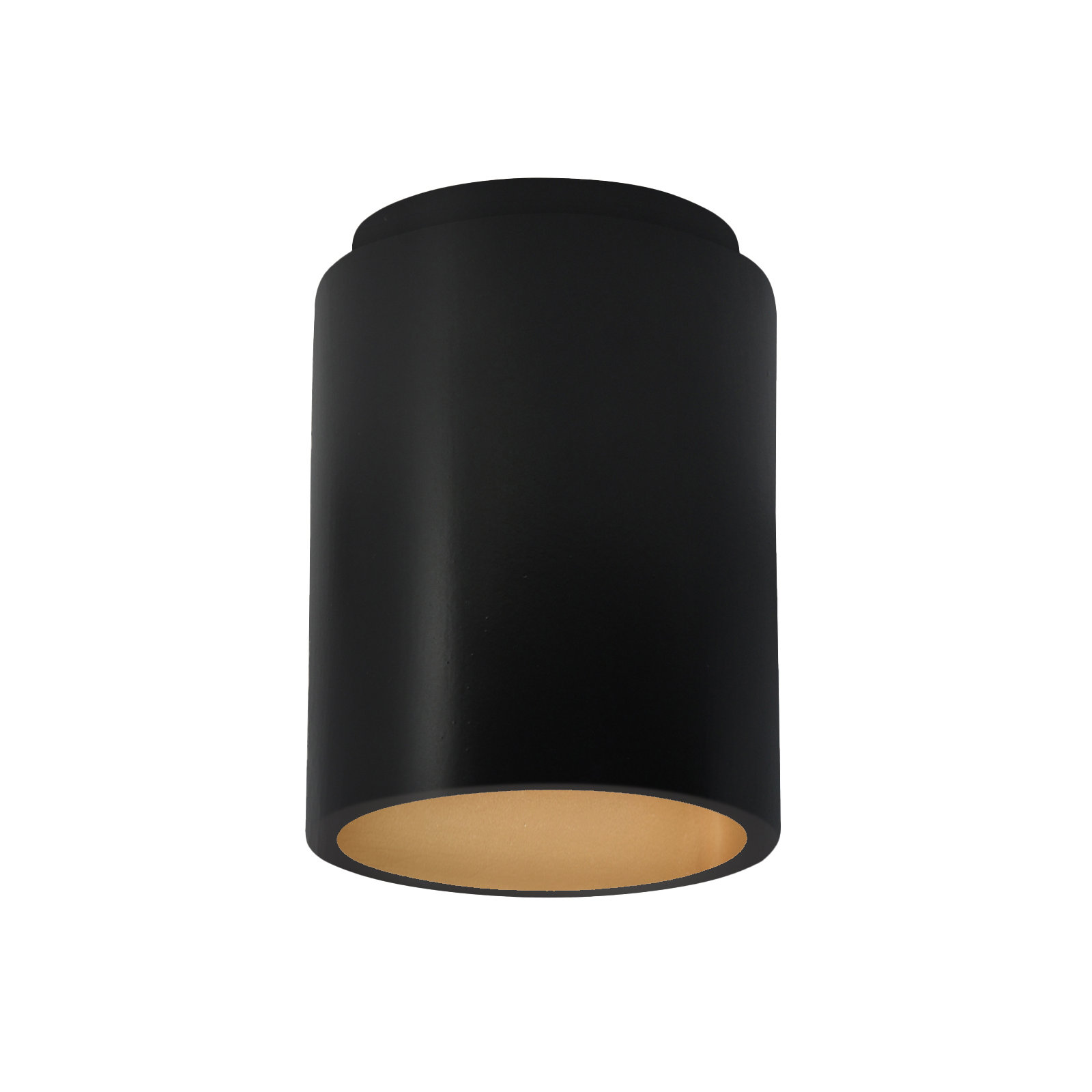 Sumatra Single Light Ceramic Flush Mount, Carbon Matte Black/Champagne Gold, LED (Integrated)