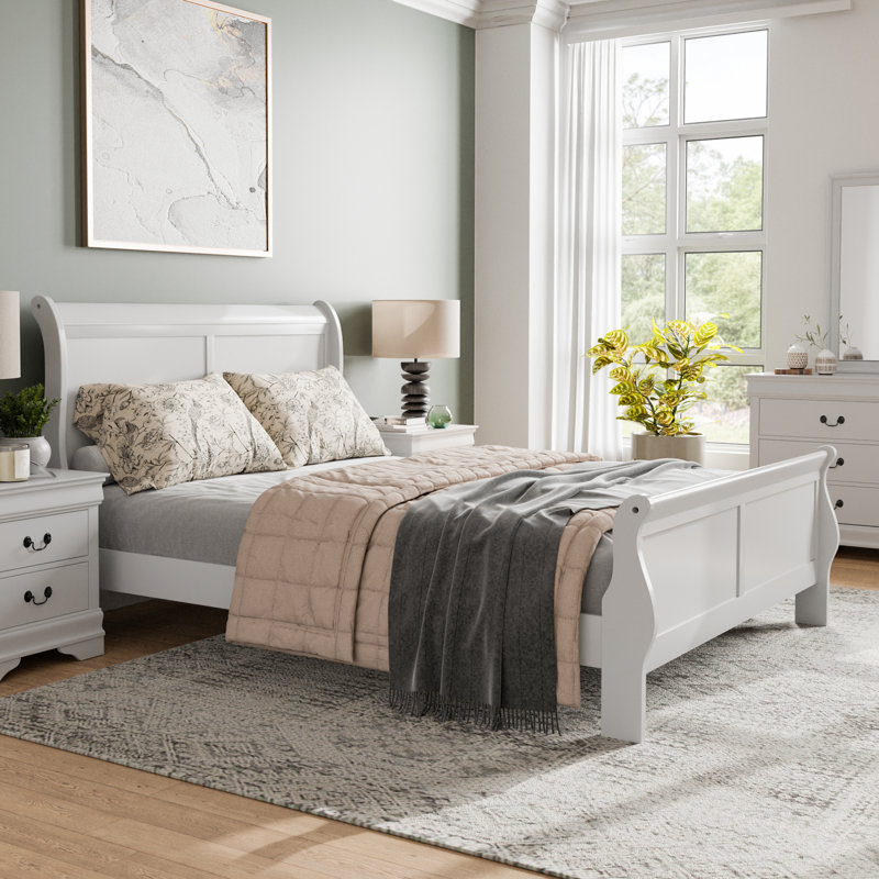 Aberdeen Solid Wood Sleigh Bed, King
