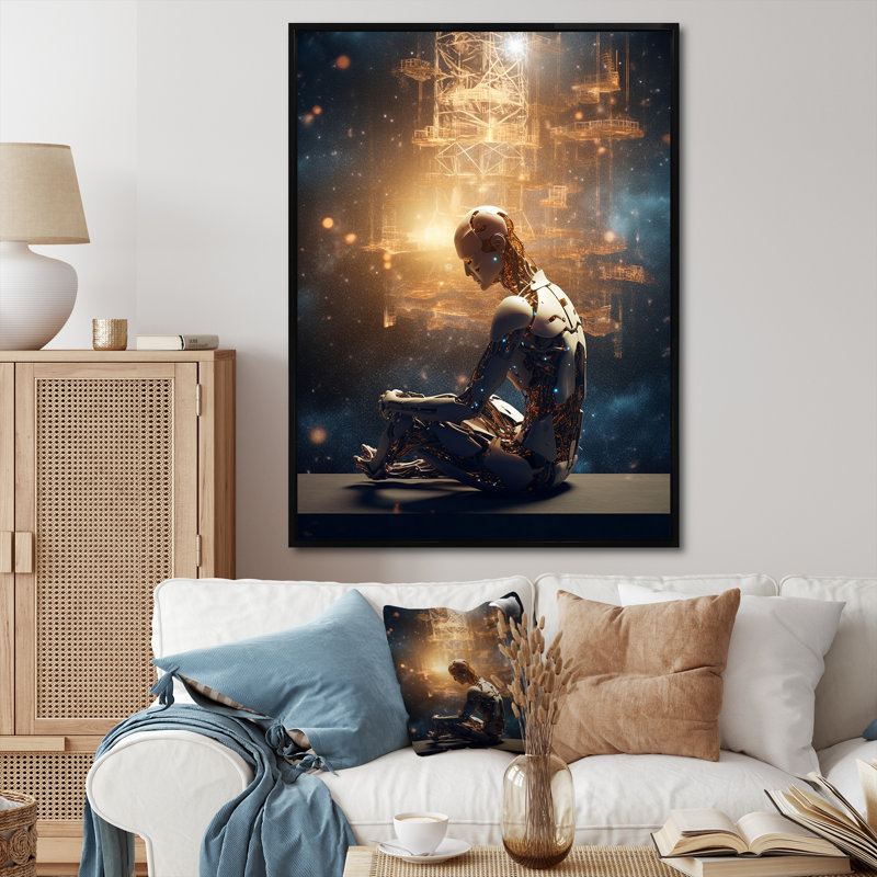A.I. «Robot Vision I» sur toile, Cadre flottant noir, H 40 po x l 30 po x P 1,5 po