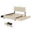 Grand lit plateforme tapissier en velours avec 2 tiroirs et 1 lit gigogne simple TG-101134553