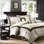 Édredon 7 pièces pour grand lit, mélange de taupe et de brun, conception complexe, comprend un édredon, des taies décoratives, des taies décoratives pour grand lit et-124544140-124544137