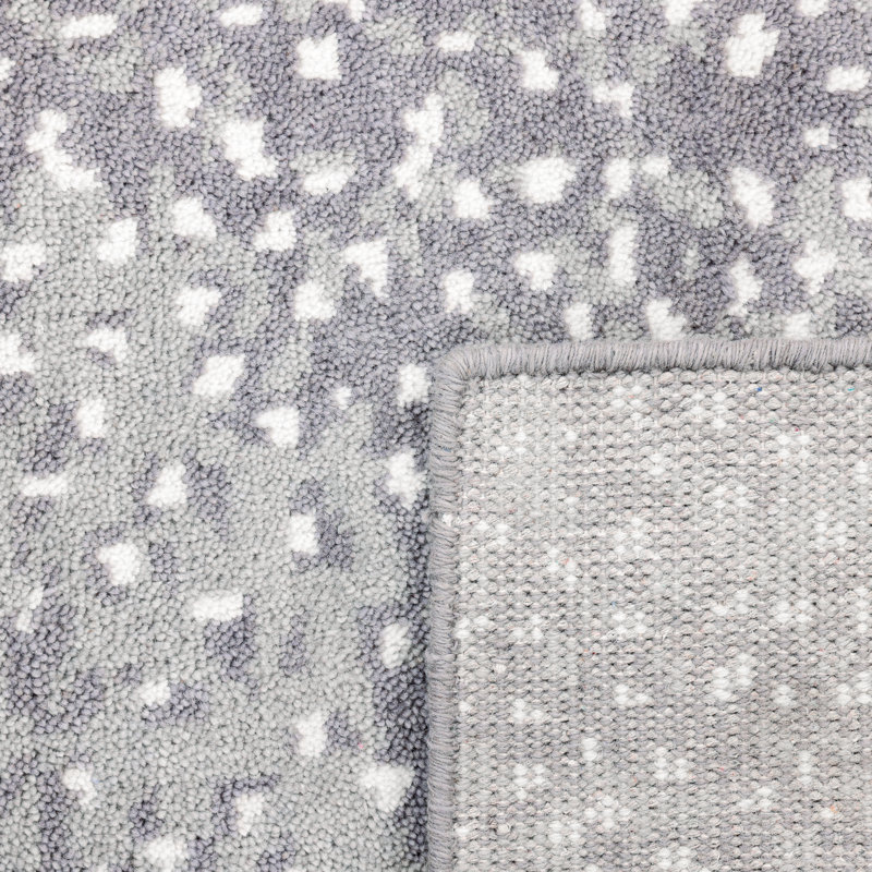 Tapis abstrait gris / blanc noué à la main Viviana, Rectangle de 5 pi x 8 pi