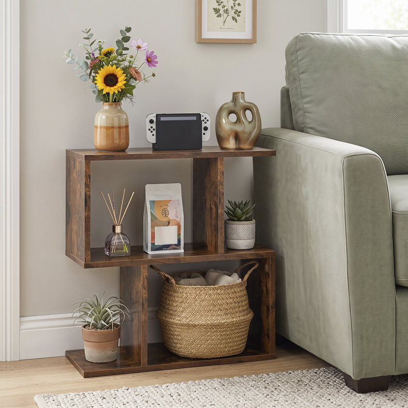 Brenae Geometric Bookcase, Brown 