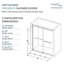 Porte de douche sans cadre Frederick H 57 po x l 76,75 po Frederick-62265177