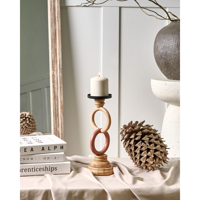 Wood Tabletop Candlestick