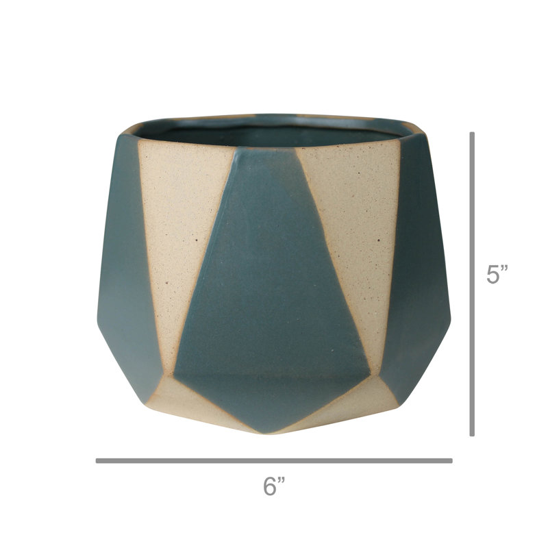 Geometric Shapes Cachepot, Green