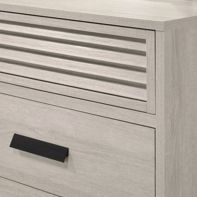 Mobilier de chambre à coucher 1 pièce à 5 tiroirs avec poignées à persiennes