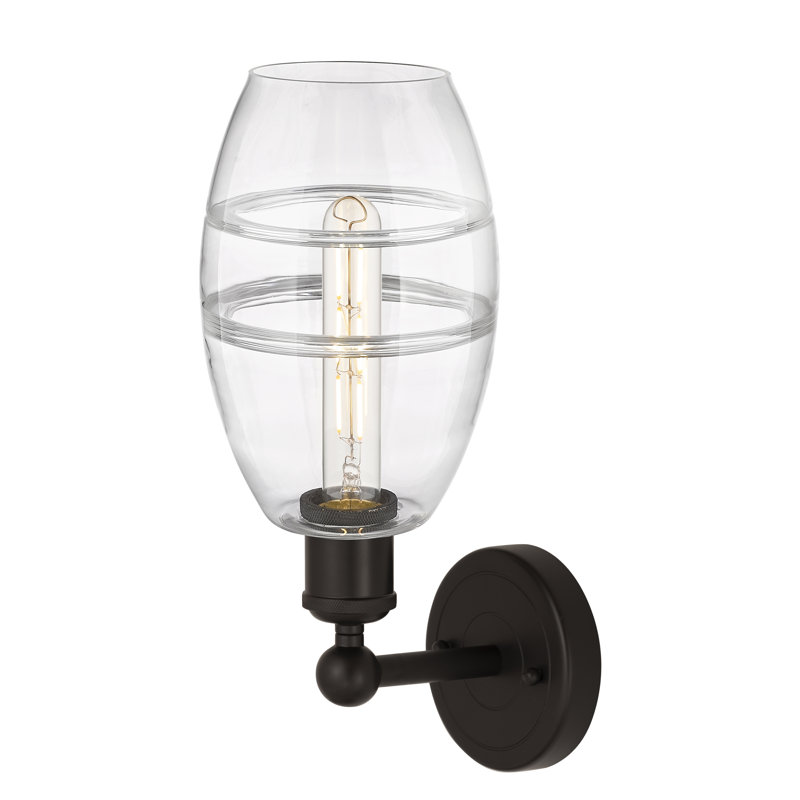 Applique murale en acier Bettylou, H 10,38 po x l 5,88 po x P 7,44 po, Transparent, Bronze huilé