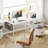 40" Small Computer Home Office Desk For Bedroom With Fabric Drawers & File Cabinet, Cloth Storage Bag And Hook, Writing Study Work Table For Small Space, White