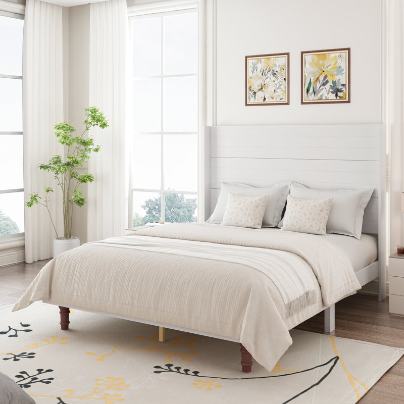 Le grand lit de tête de lit grand, de 54 po de hauteur, blanc, offre un espace de lecture serein et confortable, fabriqué en contreplaqué de qualité, en bois d'hévéa, le pin blanc offre un espace de détente confortable et