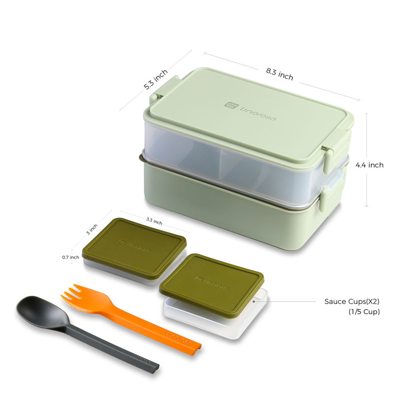 Boîte à bento empilable tout-en-un Linoroso, Menthe pâle