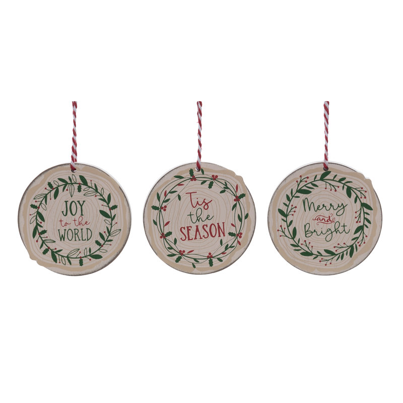  Ensemble de 3 décorations de Noël en bois aggloméré