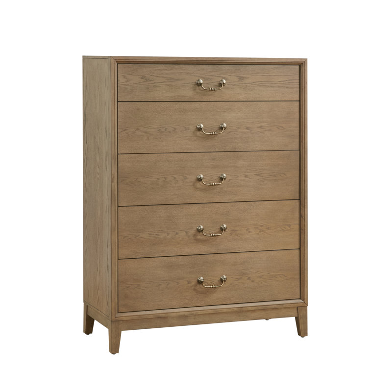 Commode 5 tiroirs Bartlett, Brun