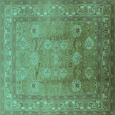 Tapis oriental en laine / polyester tissé à la machine en bleu