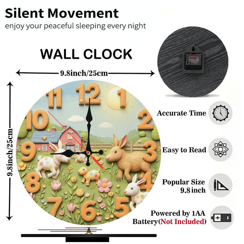 Horloge d'animaux de ferme