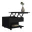 Table basse à plateau relevable Luanda, roulettes, une tablette - noir