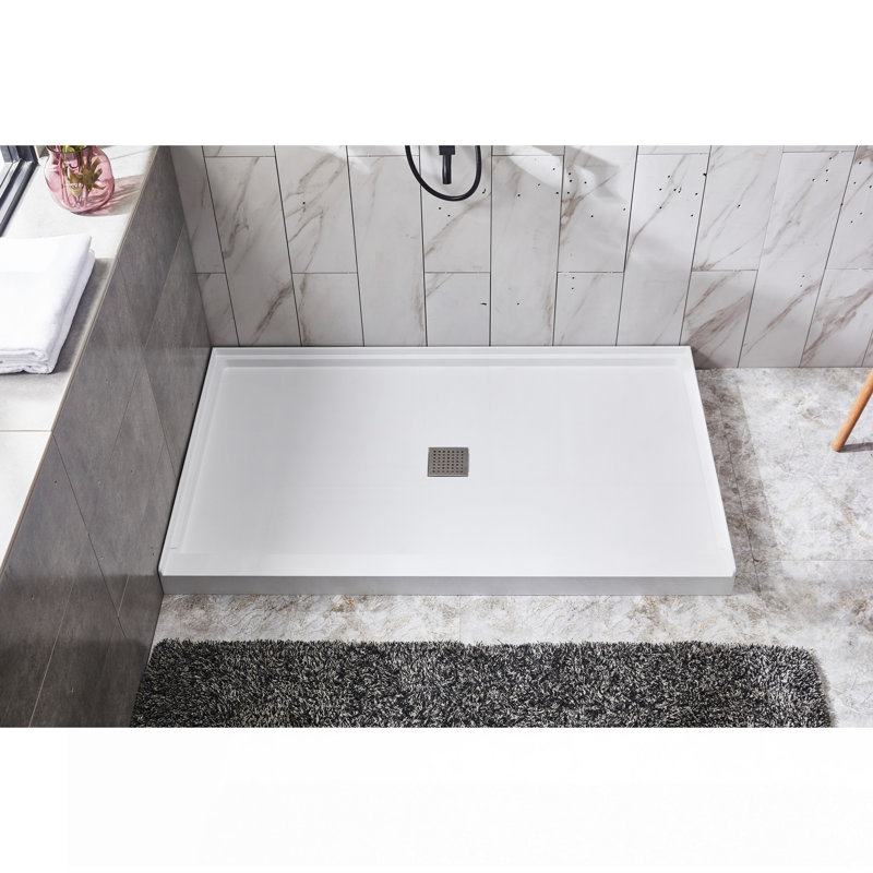 Glasstone shower base SMC solid white finish 4836