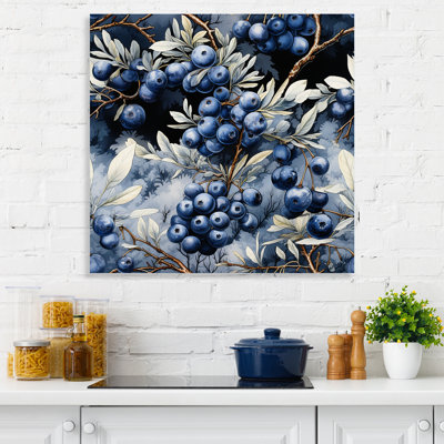 «Winter Berry Blueberry Grove II», art mural fruits