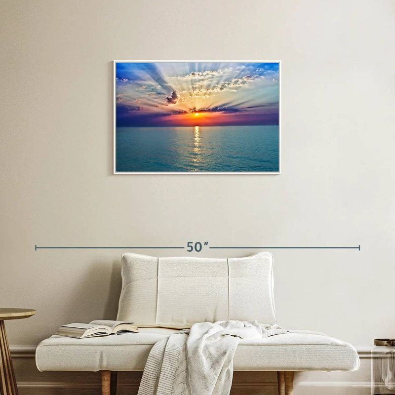Golden Vanna Sunrise, Cadre flottant blanc, 31 po x 21 po