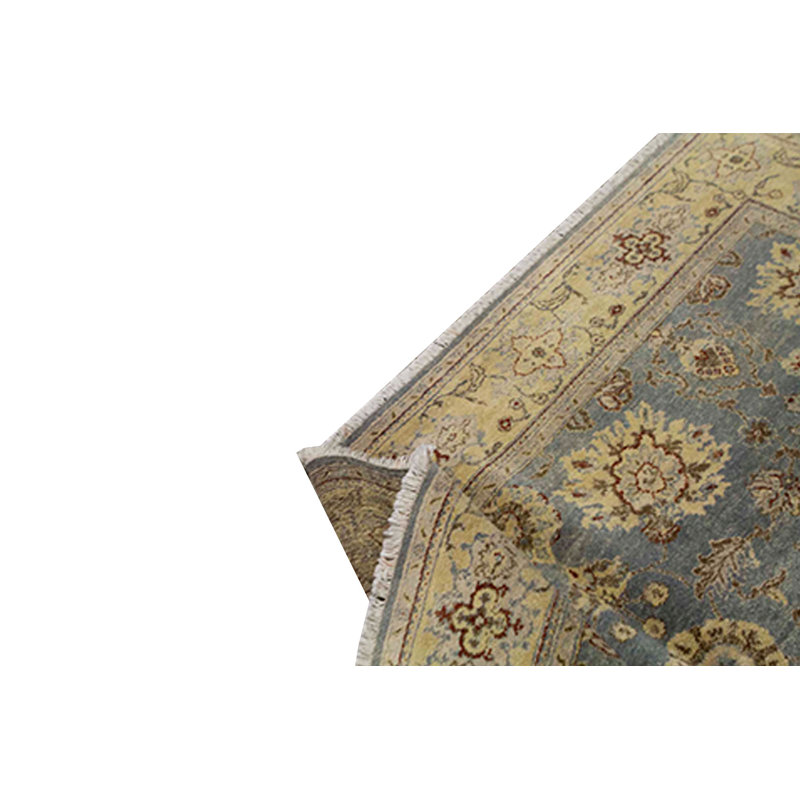 Sona Wool Oriental Area Rug in Blue/Gold/Gray