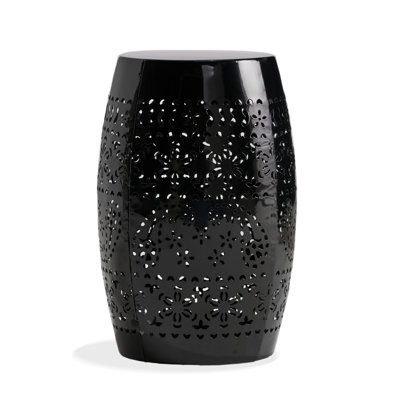 Table de bout extérieure Glena, motif en dentelle complexe, fer noir de 12 pouces