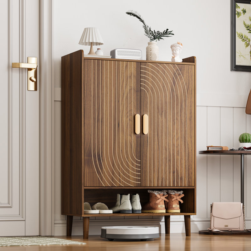 Armoire de rangement pour chaussures moderne avec 6 tablettes réglables, organisateur de chaussures compact pour 24 entrées et couloirs