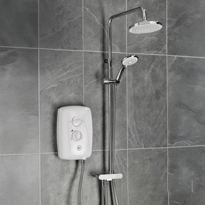 Chrome Universal Shower Kit with Round Rainfall Shower Head
