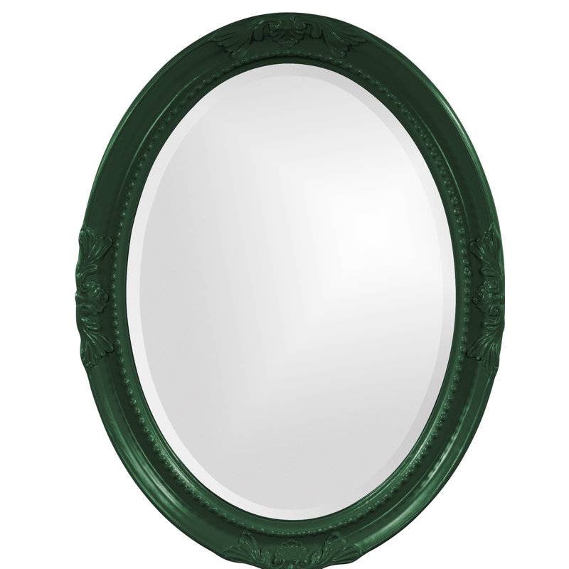 Traditional Beveled Wall and Accent Mirror, Hunter Green