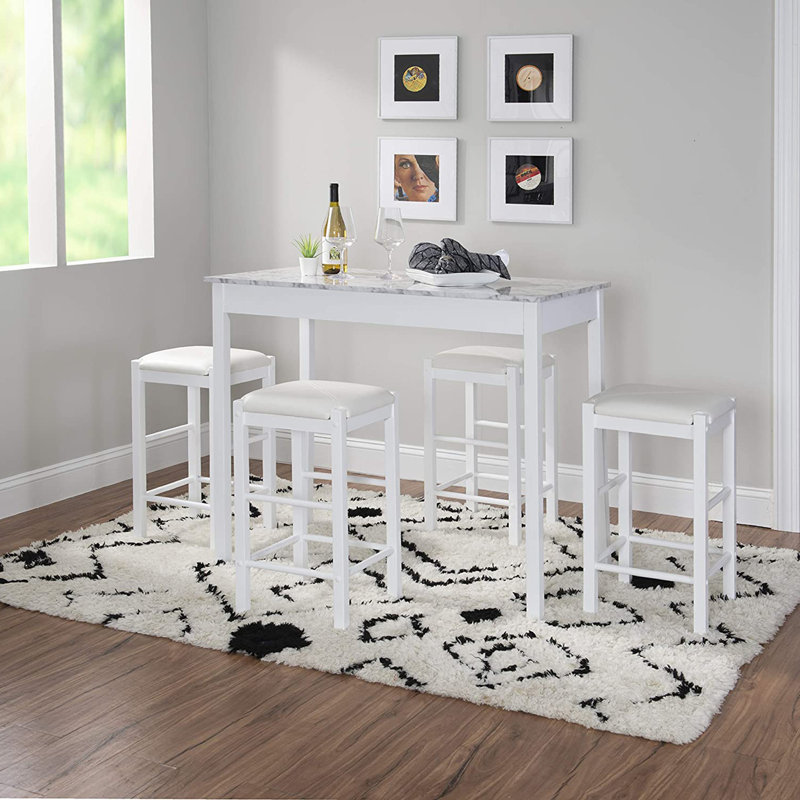 Ensemble de 3 tavernes noires en faux marbre, Blanc