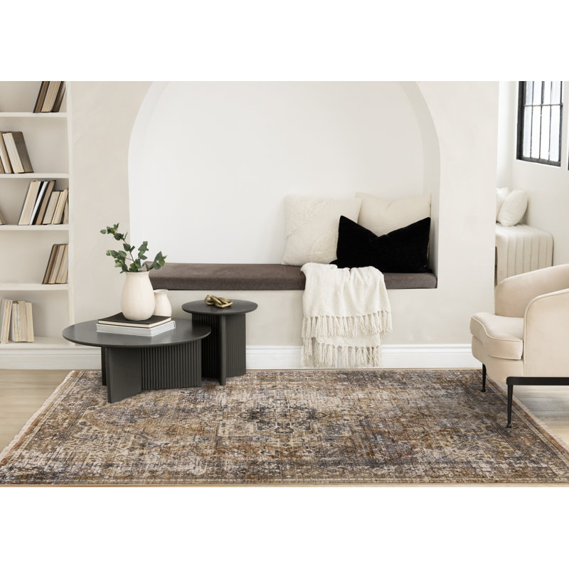 Tapis d'intérieur oriental oriental beige, 5 pi 3 po x 7 pi 10 po