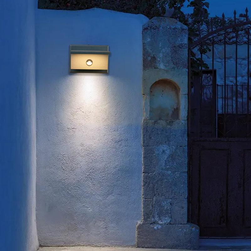 Wall Light Outdoor LED Wall Lamp Modern Wall Sconce Lighting Motion Sensor Lantern, White, 1