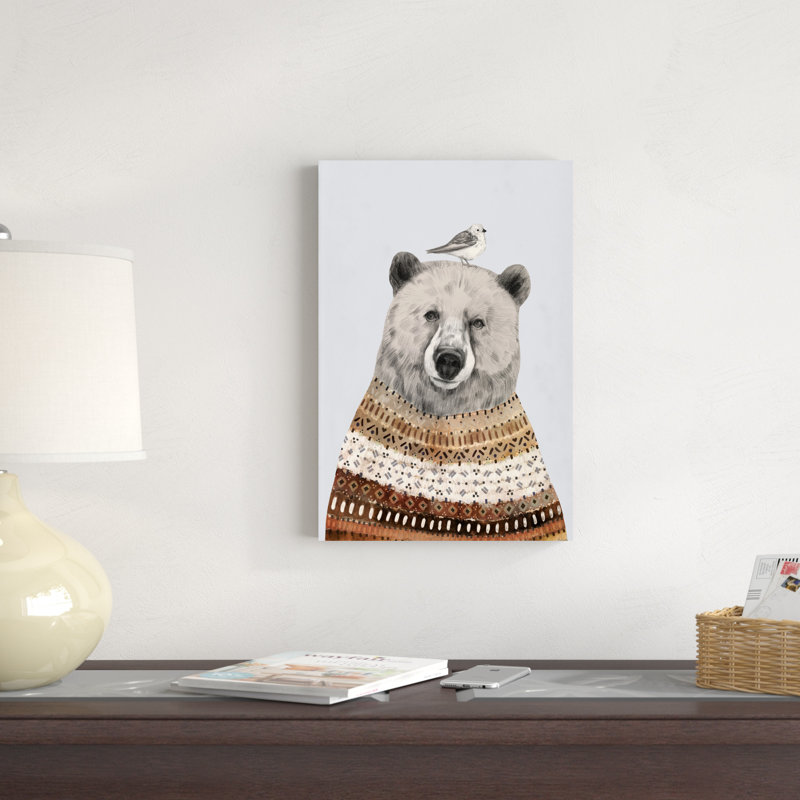 «Fair Isle Bear II» par Victoria Borges - impression sur toile tendue, H 18 po x l 12 po