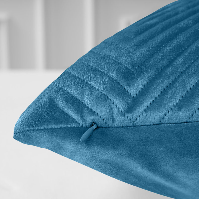 Square Throw Luxury Embossed Pattern Velvet Cushions Protector Set Of 2, Teal