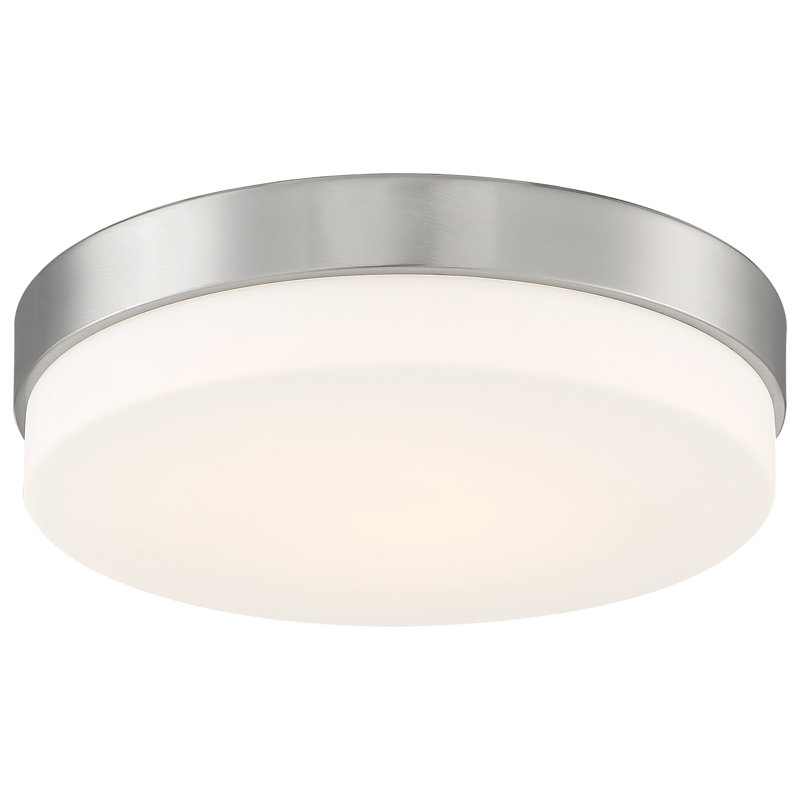 Jamita Glass LED Flush Mount, 3" H x 11" W x 11" D, Brushed Steel