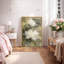 «Neutral White Floral Abstract Art», images de chambre à coucher, impression sur toile encadrée-431969072-431969079
