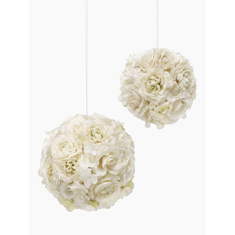 Boule à fleurs mélangée bronte hortensia, H 7 po x l 7 po x P 7 po, Crème