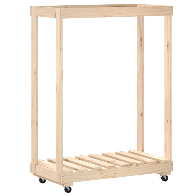 Alexender 76.5cm W Solid Wood Log Rack, Brown