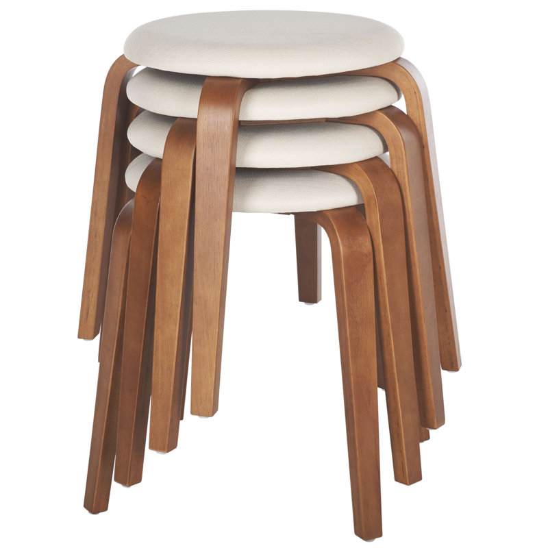 Navid Stackable Accent Stool, Walnut