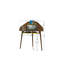 Bureau en coin Bradley Mid-Century Modern avec tablette à clavier en brun rustique et jaune-1113540482