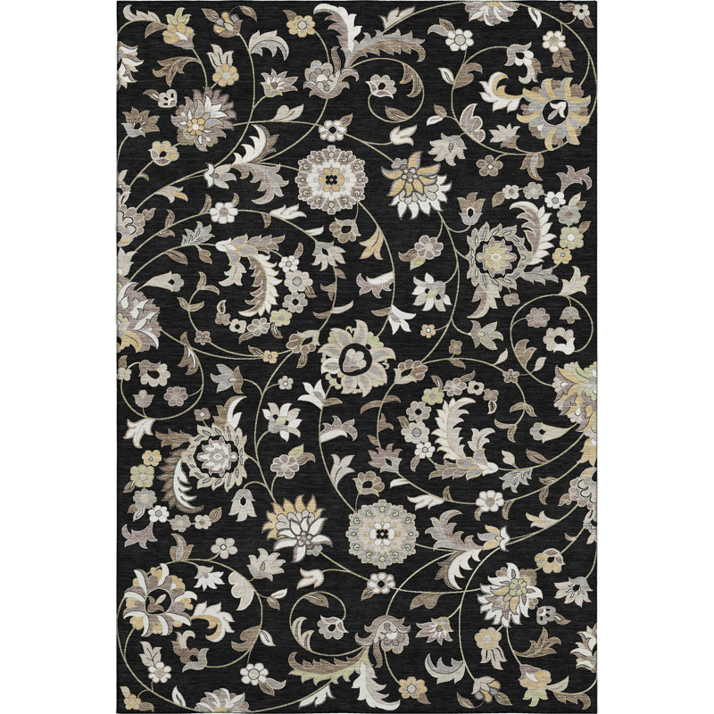 Premium Machine Washable Goulven AMF1006 Floral Rug, Rectangle 10' x 14'