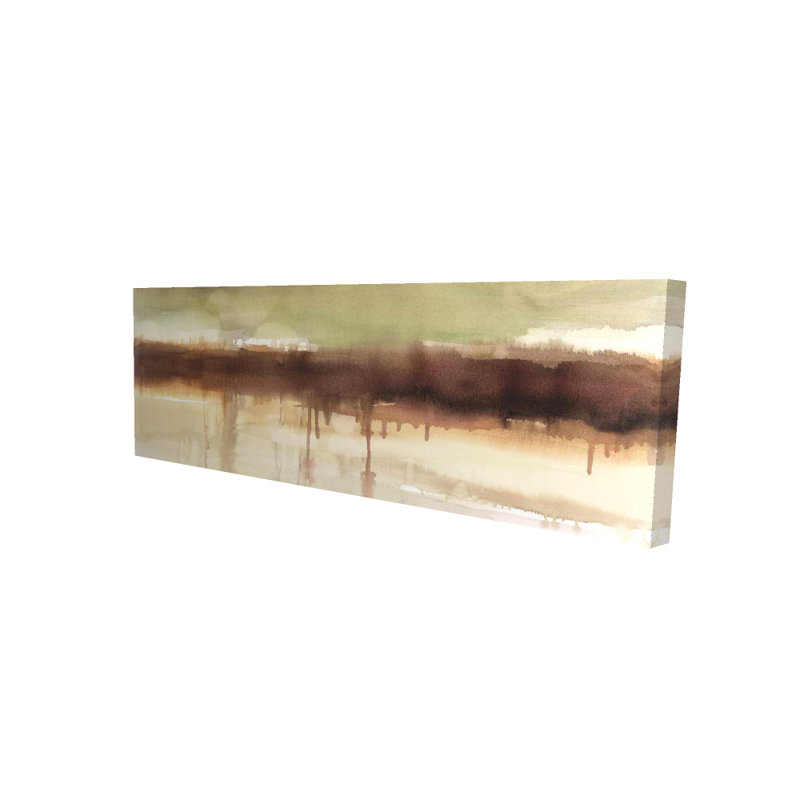 Toile abstraite brune pour salle de bain - Rayures | Décoration intérieure